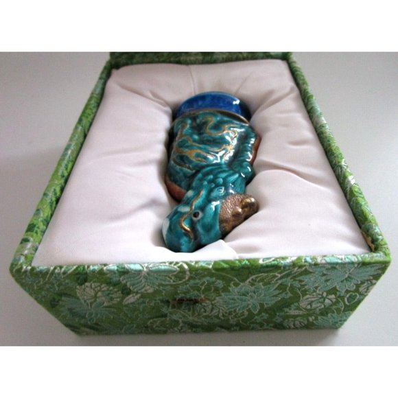 VTG Asian Porcelain QiLin Animal Unicorn Figurine with Box - Blessings & Luck - Picture 3 of 16